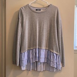 Angels Gray Sweatshirt w/Ruffle Hem